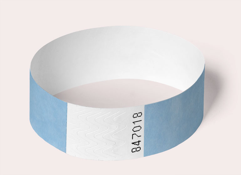 Paper - Like Texture 3/4 Premium Tyvek Goldistock Select Series- Tyvek Wristbands Light Blue 500 Count Event Identification Bands 